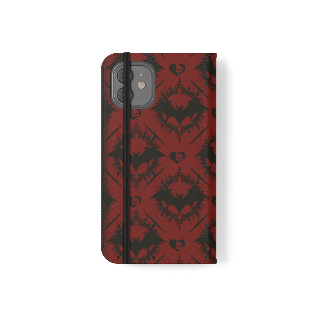 Copy of Gothic Bat Wallet Flip Case - Elegant Goth Phone Wallet - Bat Pattern Flip Case - Gothic Phone Case - Stylish Wallet Phone Case