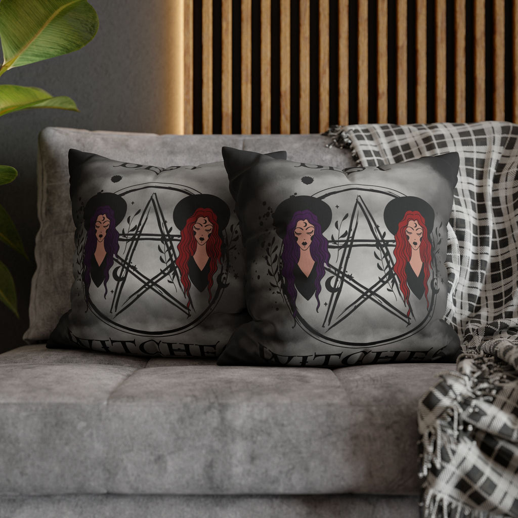 Best Witches Gothic BFF Throw Pillow — Witch Dark Cottagecore Home Decor