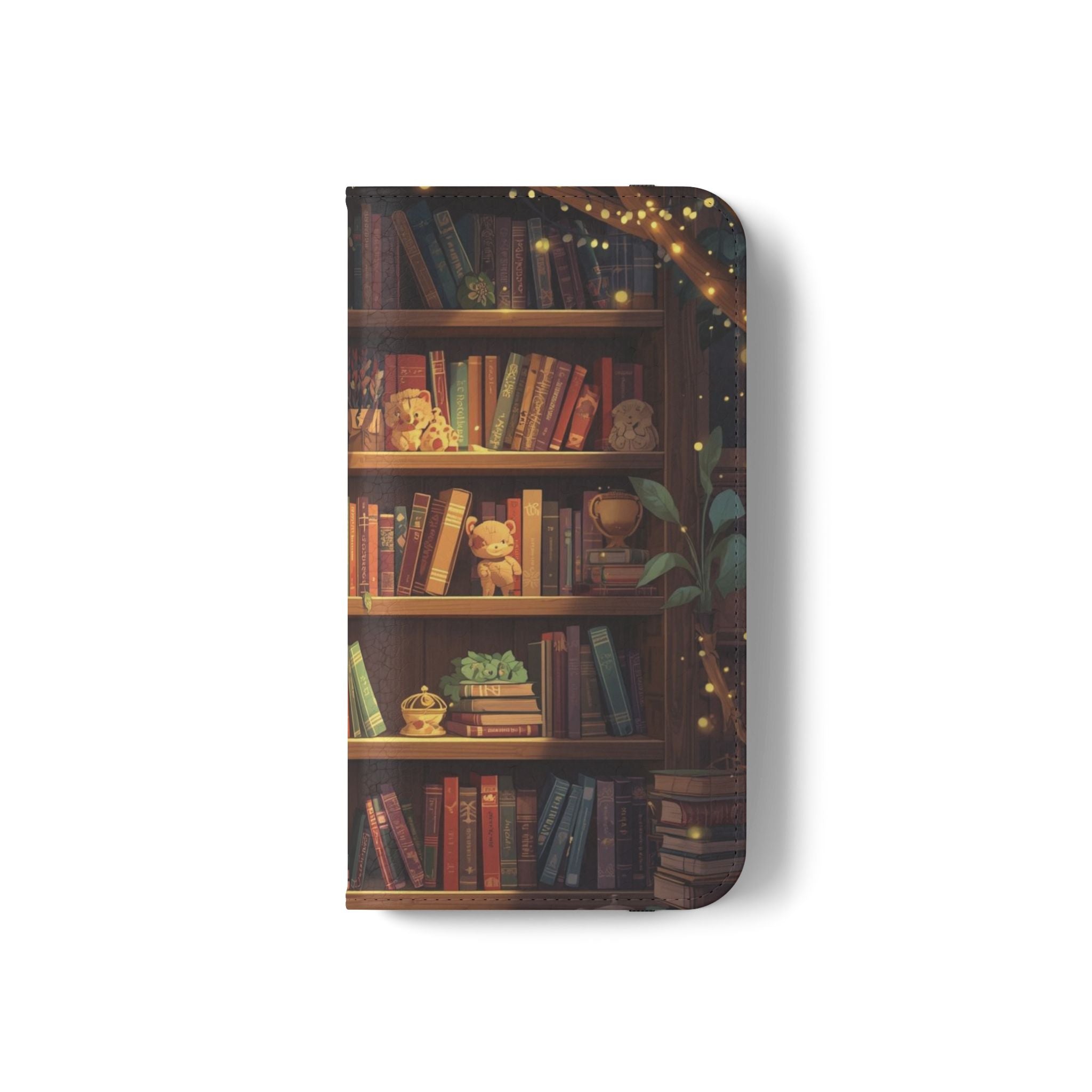 Whimsigoth Bookcase Wallet Flip Case - Romantasy Reader Phone Wallet - Book Pattern Flip Case - Bookish Phone Case