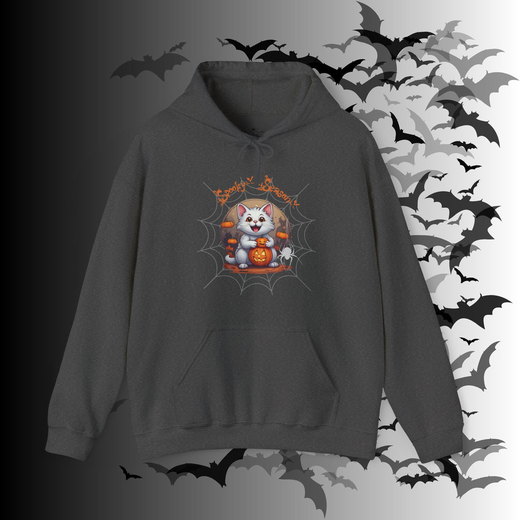 Spooky Season Cat Hoodie — Kawaii Halloween Pumpkin Pullover