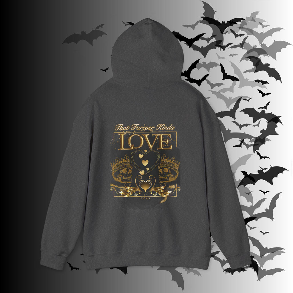 That Forever Kinda Love Hoodie — Gothic Gold Skull Couples Pullover