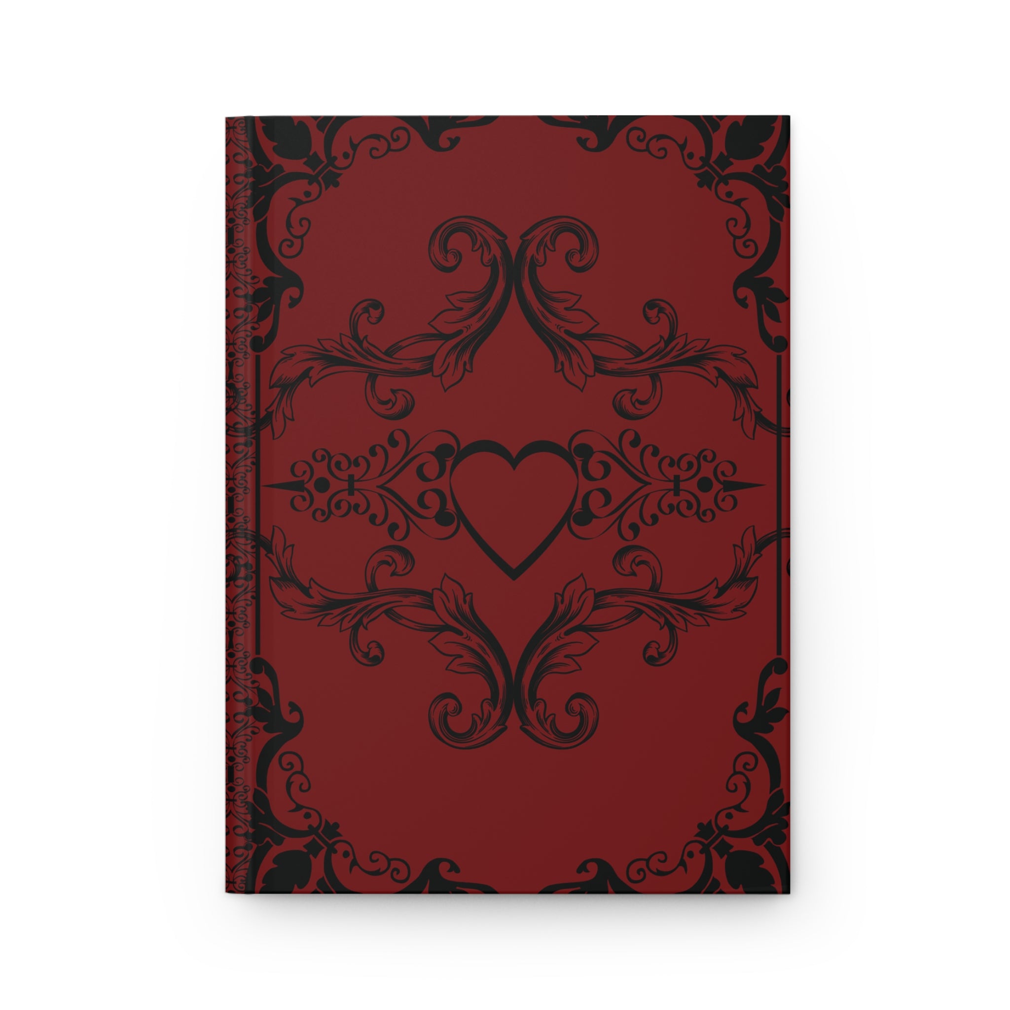 Crimson Gothic Dark Romance Journal — Red & Black Victorian Heart Hardcover