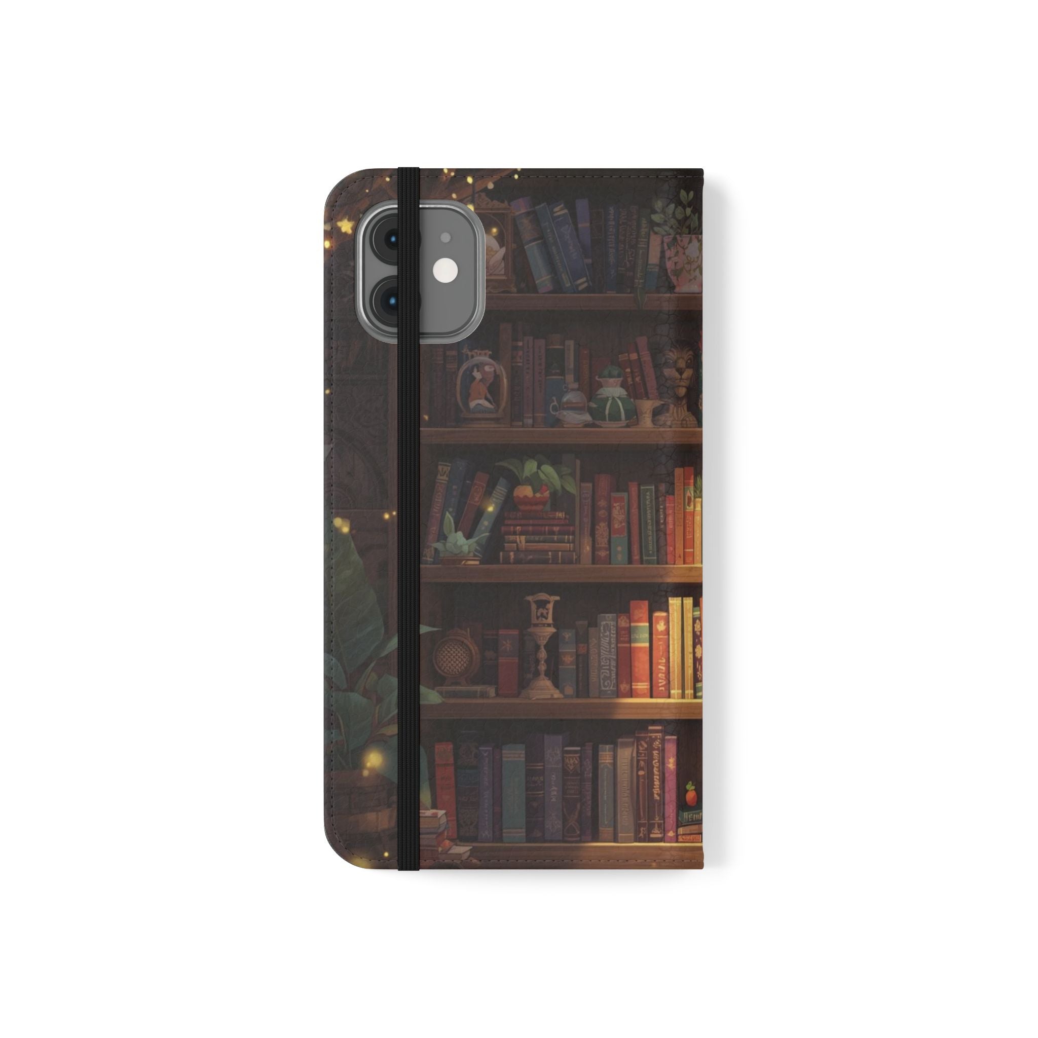 Whimsigoth Bookcase Wallet Flip Case - Romantasy Reader Phone Wallet - Book Pattern Flip Case - Bookish Phone Case
