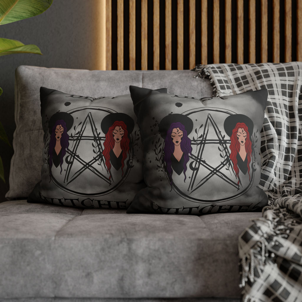 Best Witches Gothic BFF Throw Pillow — Witch Dark Cottagecore Home Decor