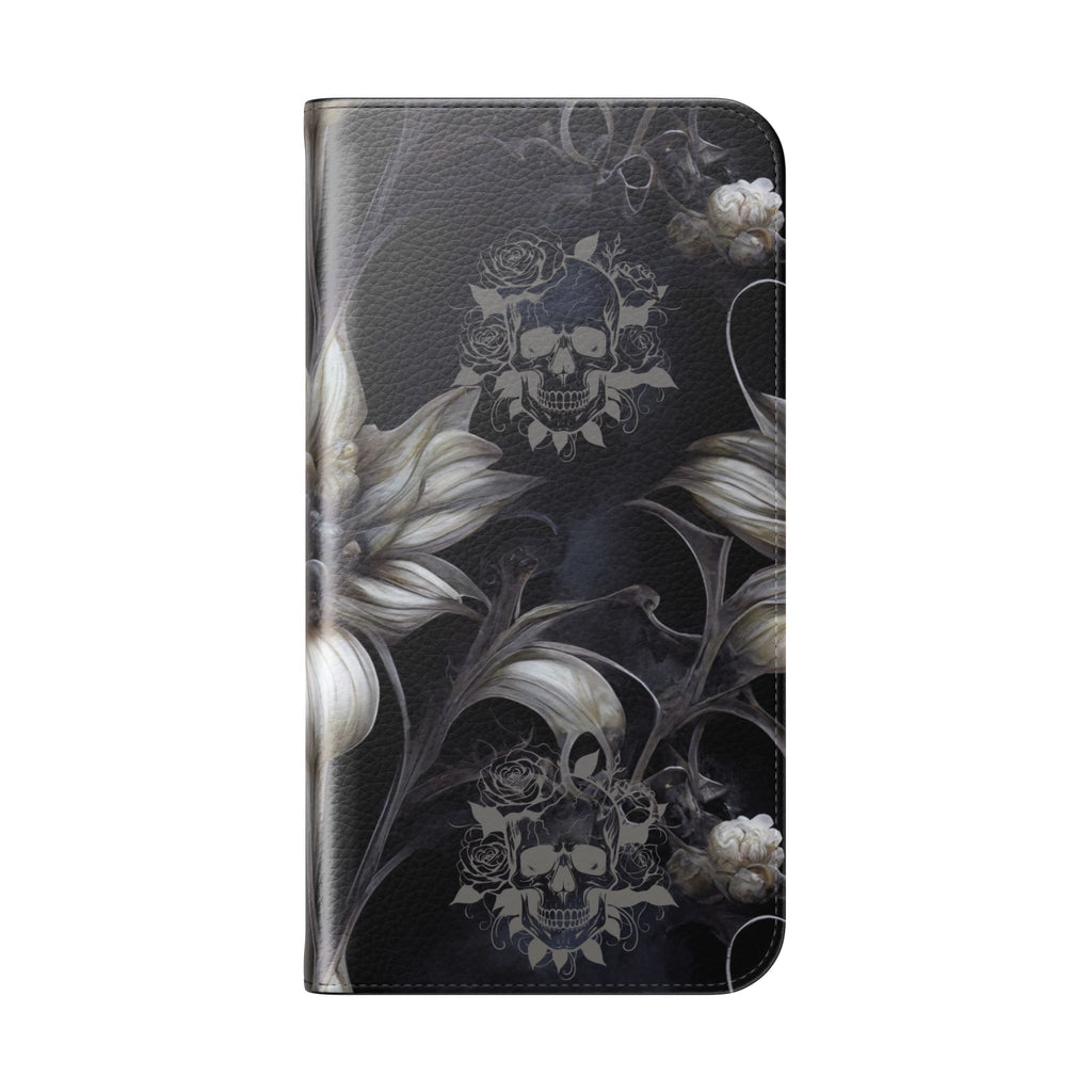Goth Botanical Flip Wallet Case for iPhone and Samsung Galaxy Phones