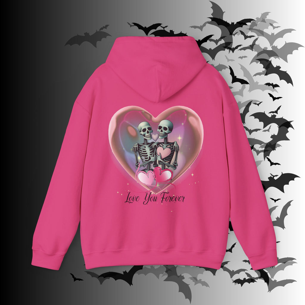 Love You Forever Skeleton Hoodie — Gothic Valentine's Couples Pullover