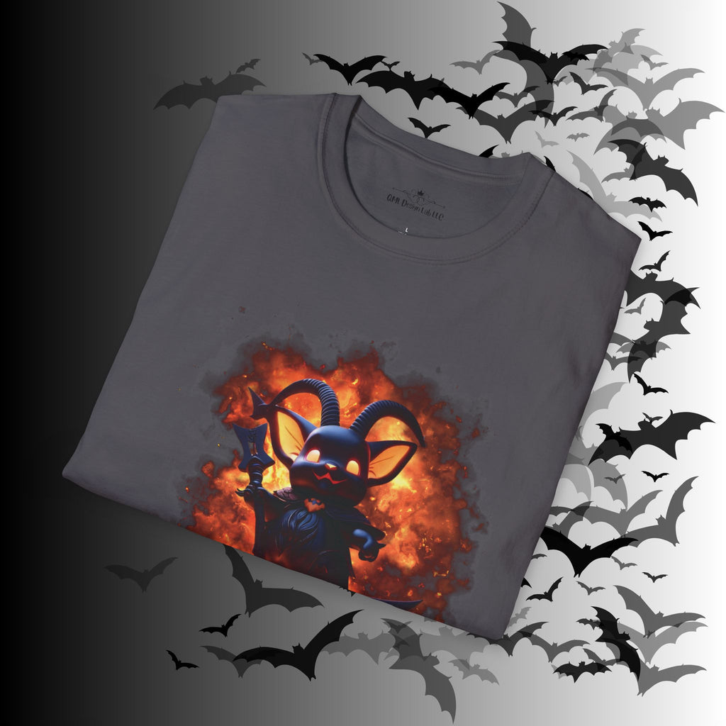 Whimsigoth Chibi Baphomet Fire T-Shirt — Gothic Occult Tee