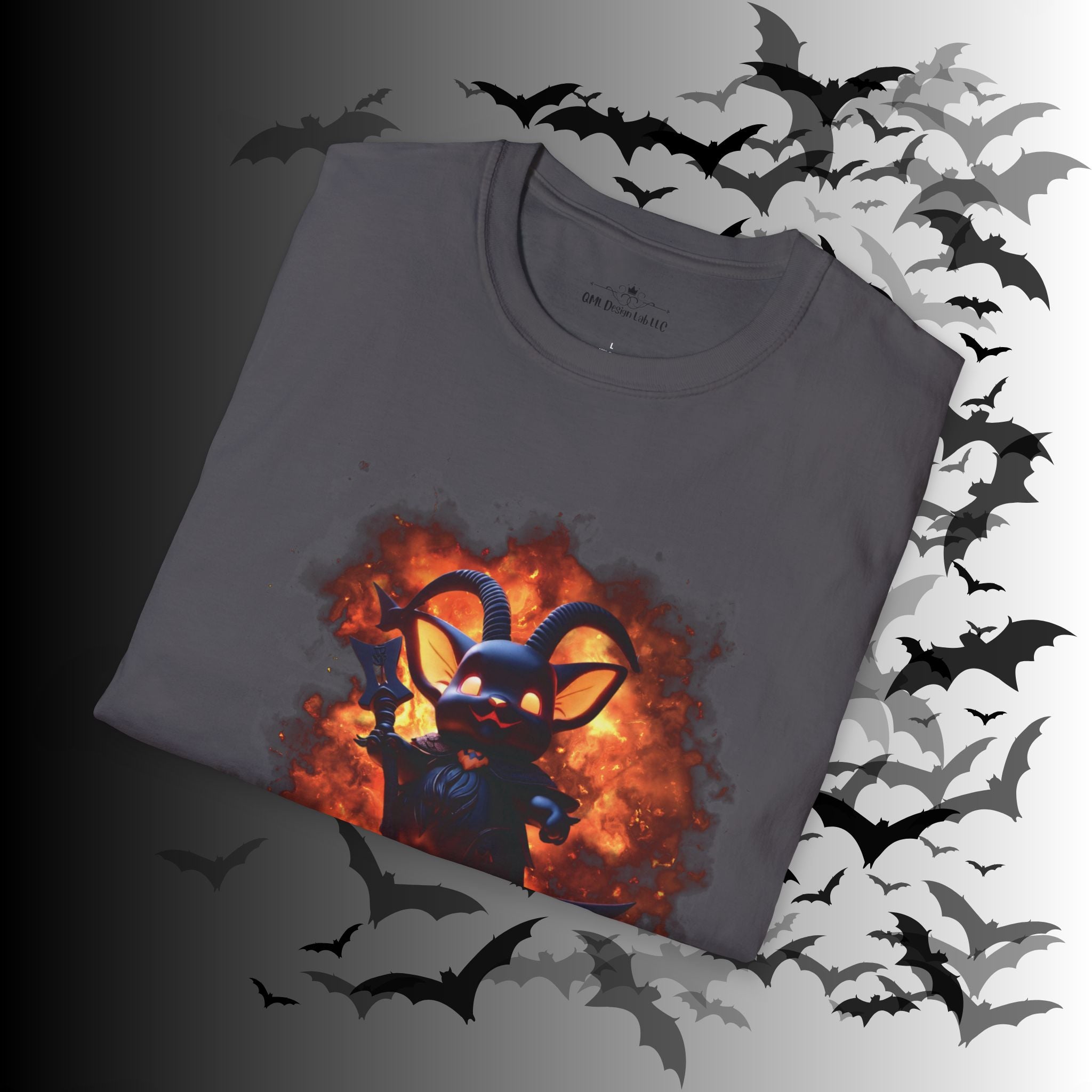 Whimsigoth Chibi Baphomet Fire T-Shirt — Gothic Occult Tee
