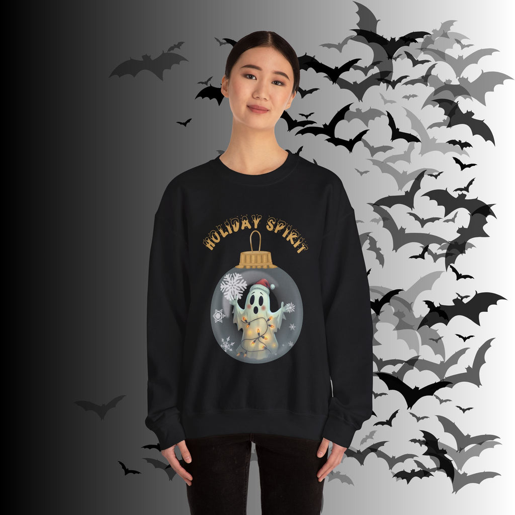 Holiday Spirit Crewneck Sweatshirt — Ghost Christmas Ornament Gothmas