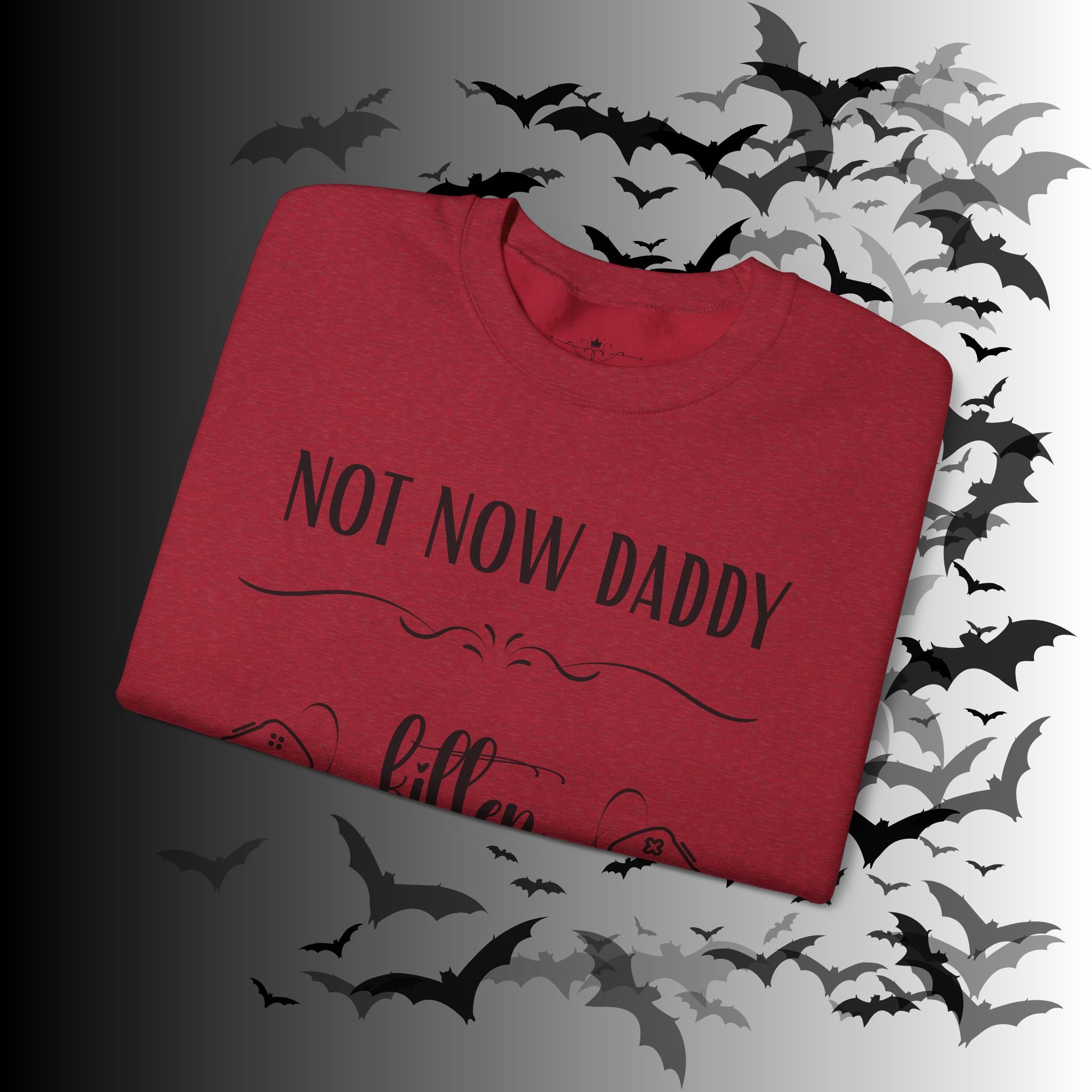 Not Now Daddy Kitten Is Gaming Crewneck Sweatshirt — Funny Gamer Sweater