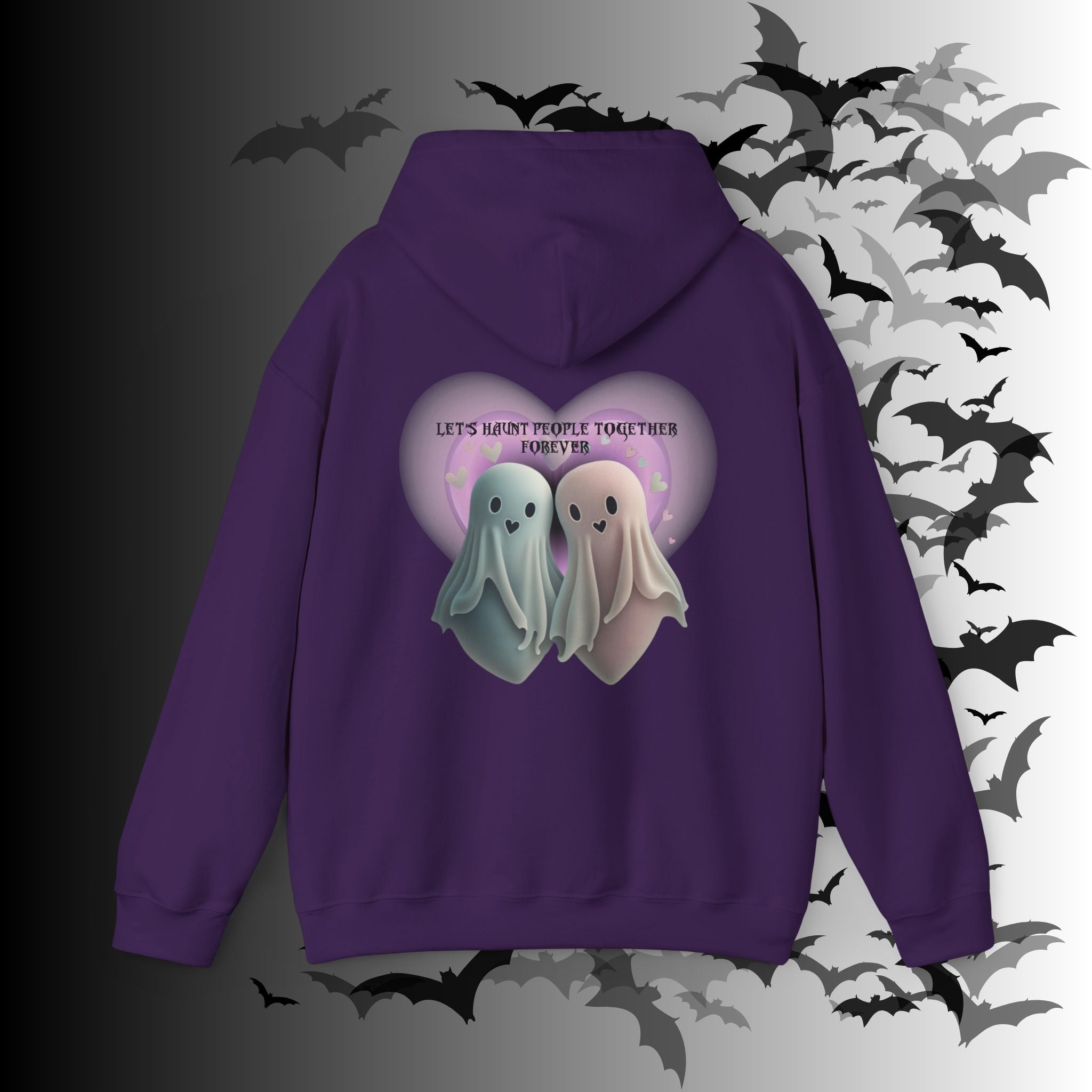 Let's Haunt People Together Forever Hoodie — Gothic Valentine's Couples Ghost