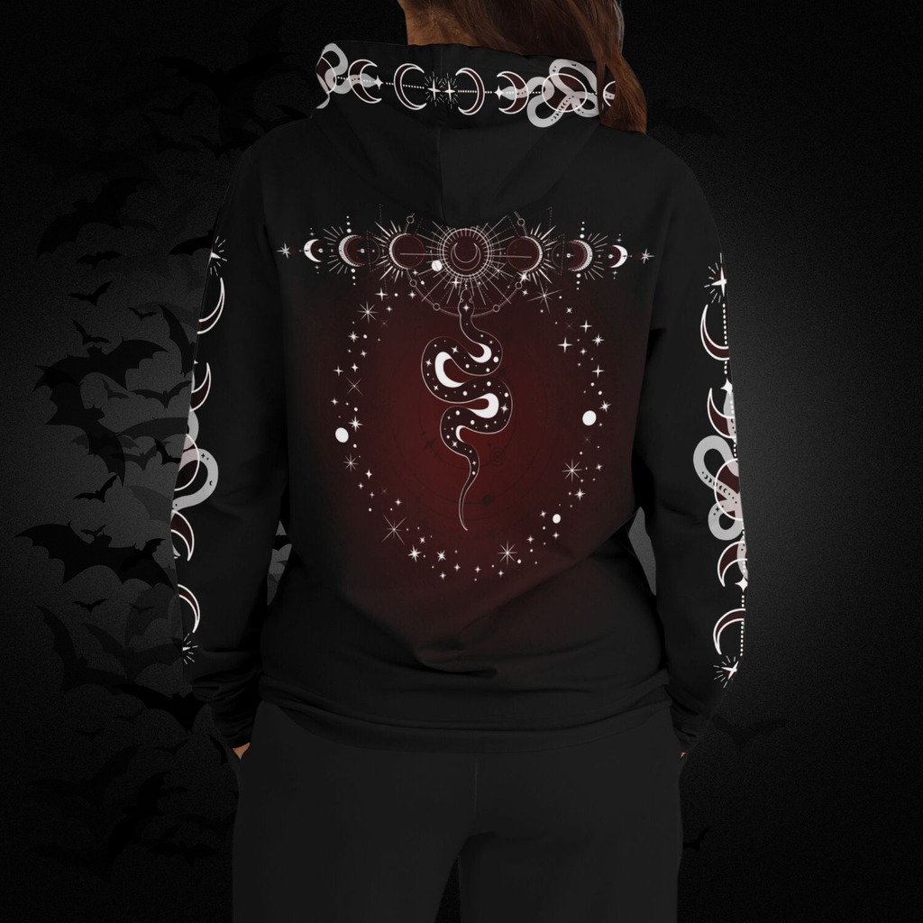 Celestial Serpent All Over Print Hoodie – Crimson