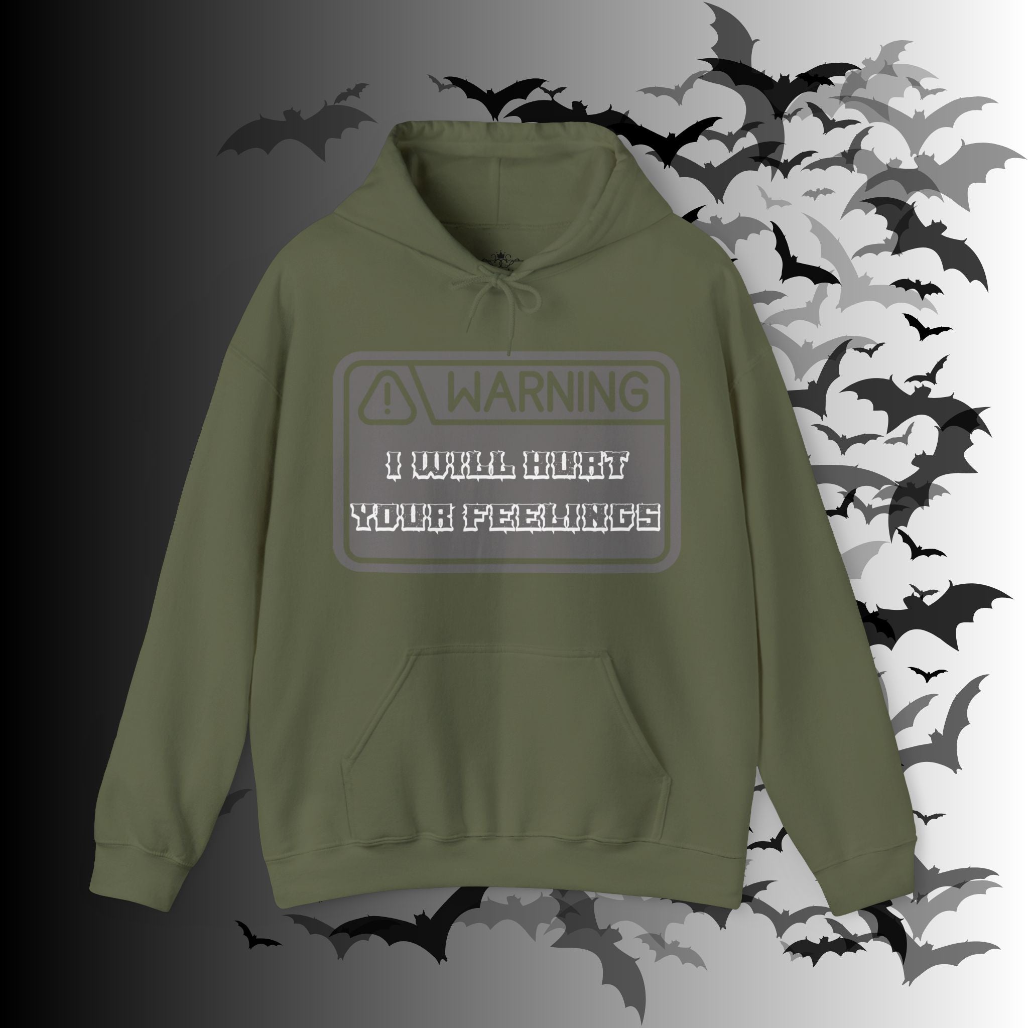 Warning I Will Hurt Your Feelings Hoodie — Funny Gothic Attitude Pullover