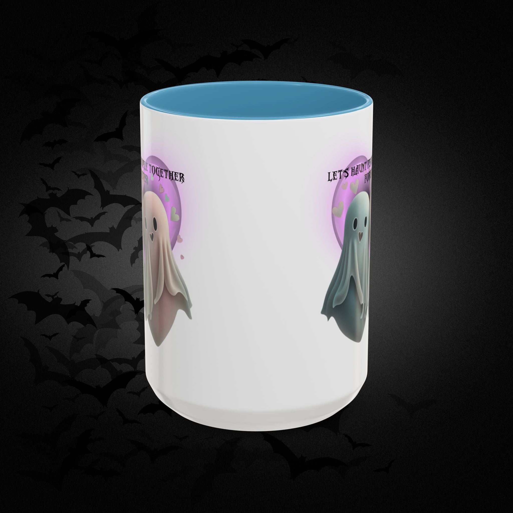 Let's Haunt People Together Forever Coffee Mug — Valloween Ghost Couple Accent Mug