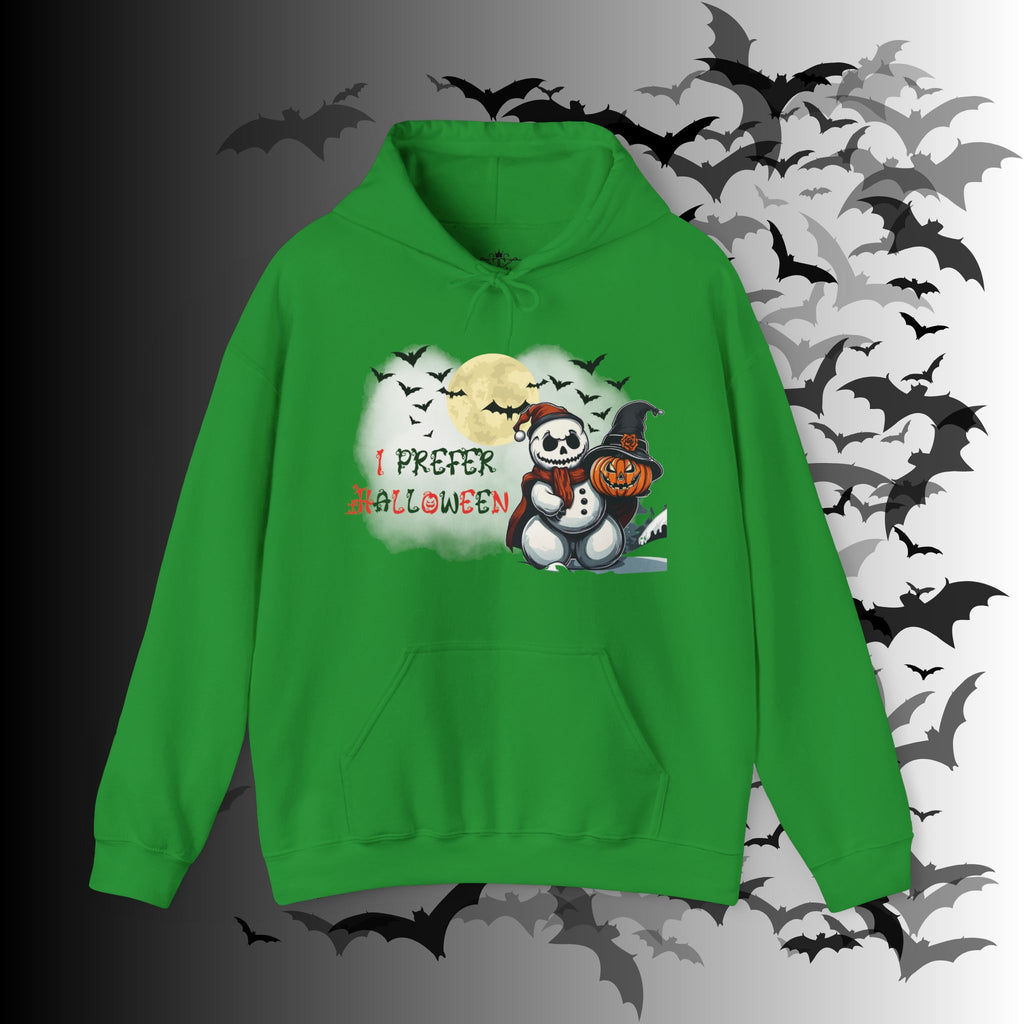 I Prefer Halloween Hoodie — Gothic Christmas Skull Snowman Pumpkin