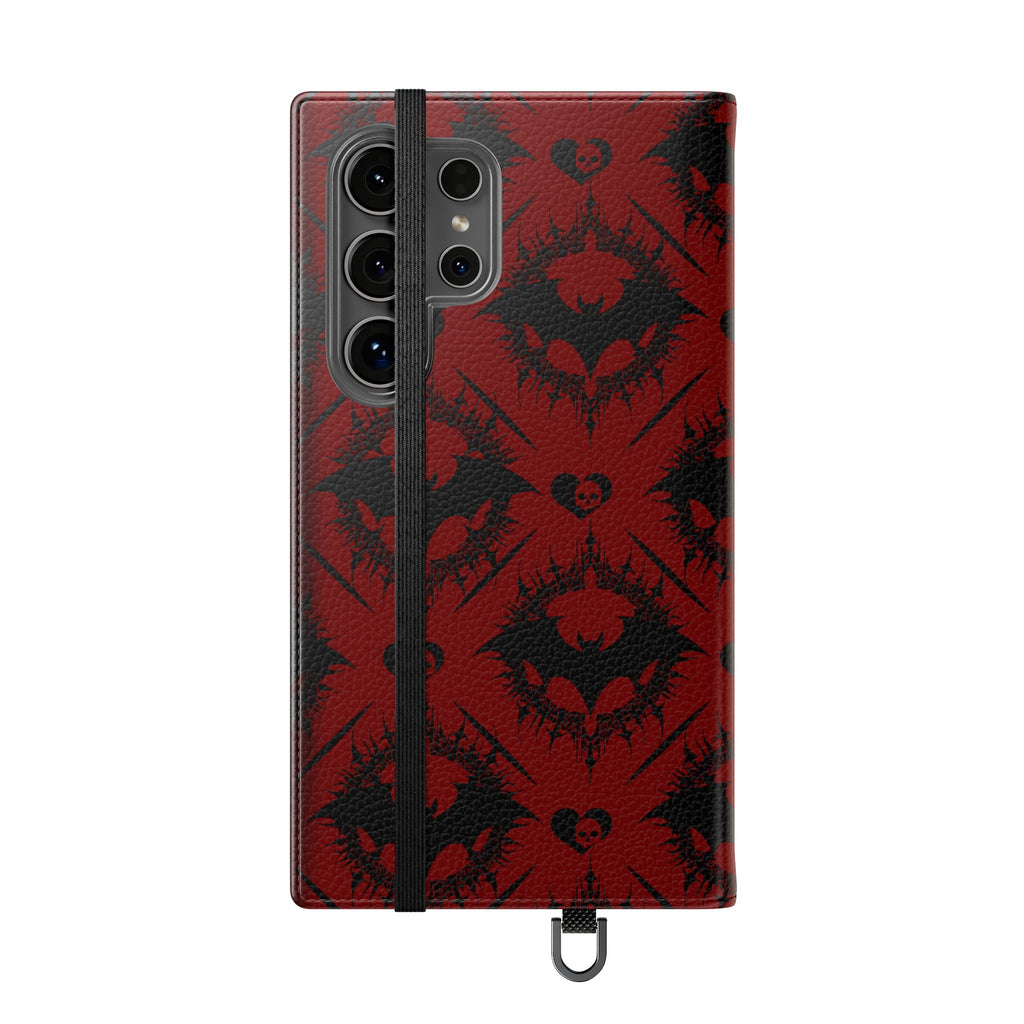 Copy of Gothic Bat Wallet Flip Case - Elegant Goth Phone Wallet - Bat Pattern Flip Case - Gothic Phone Case - Stylish Wallet Phone Case