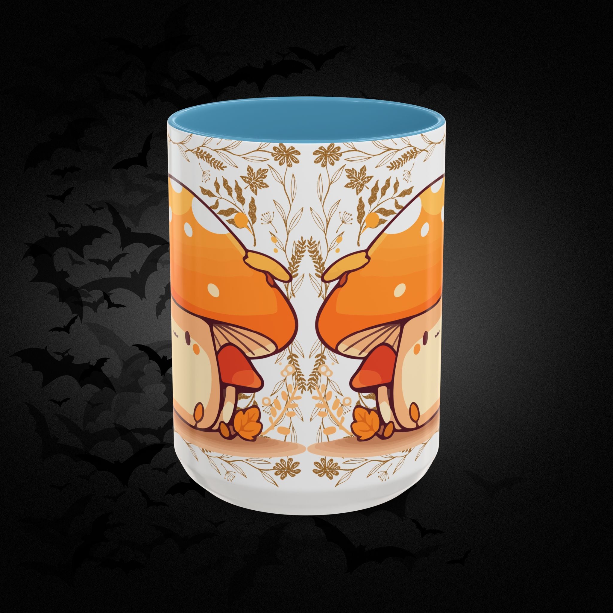 Autumn Mushroom Cute Coffee Mug — Fall Kawaii Accent Mug (11/15oz)