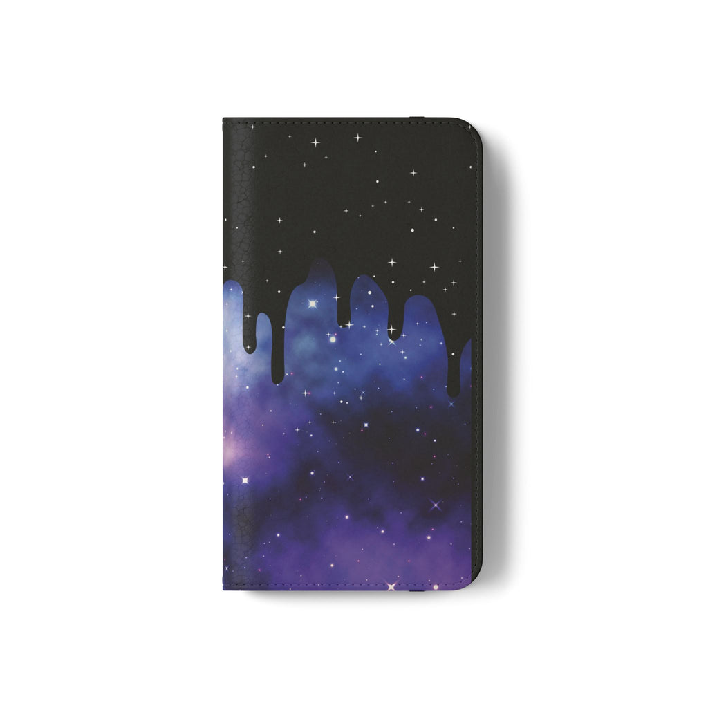 Pastel Goth Drippy Galaxy Flip Wallet Phone Case - Wallet Case for Samsung and iPhone - Gothic Style Wallet Phone Cases