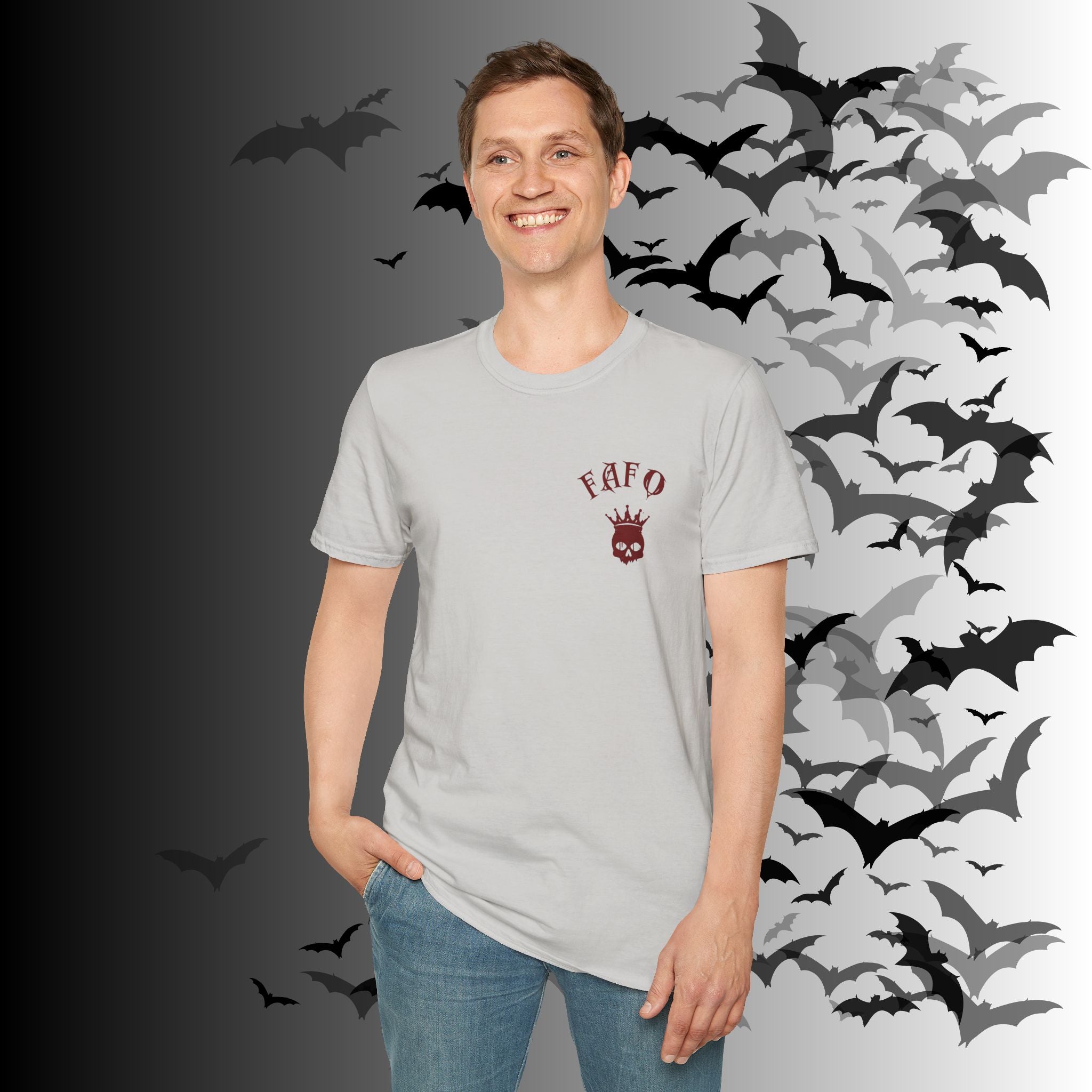 "FAFO" I Identify As A Threat T-Shirt — Gothic Humor Front & Back Print