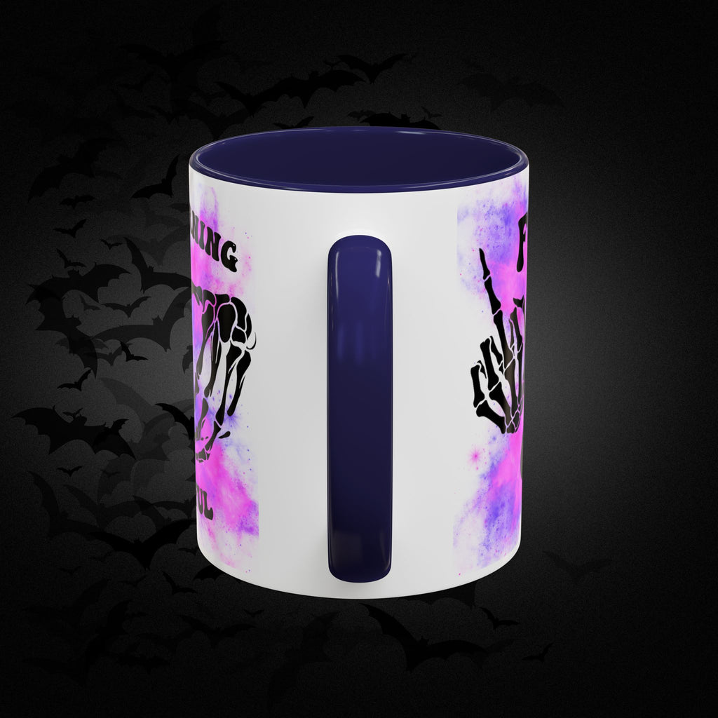 Good Morning Beautiful Fuck Off Skeleton Hands Accent Coffee Mug