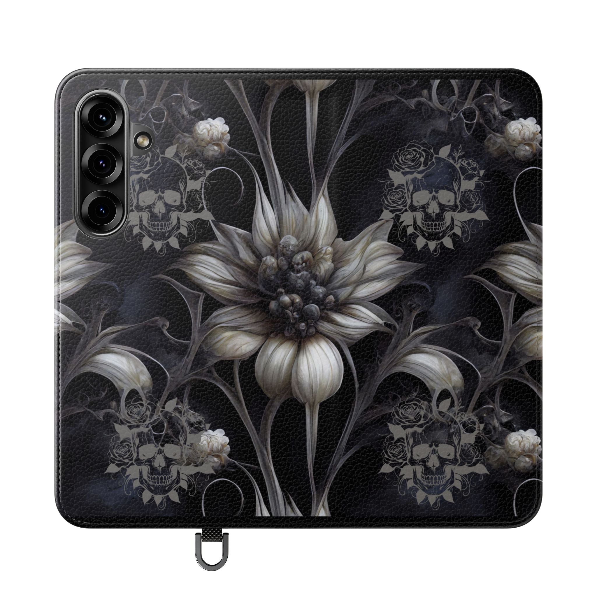 Goth Botanical Flip Wallet Case for iPhone and Samsung Galaxy Phones