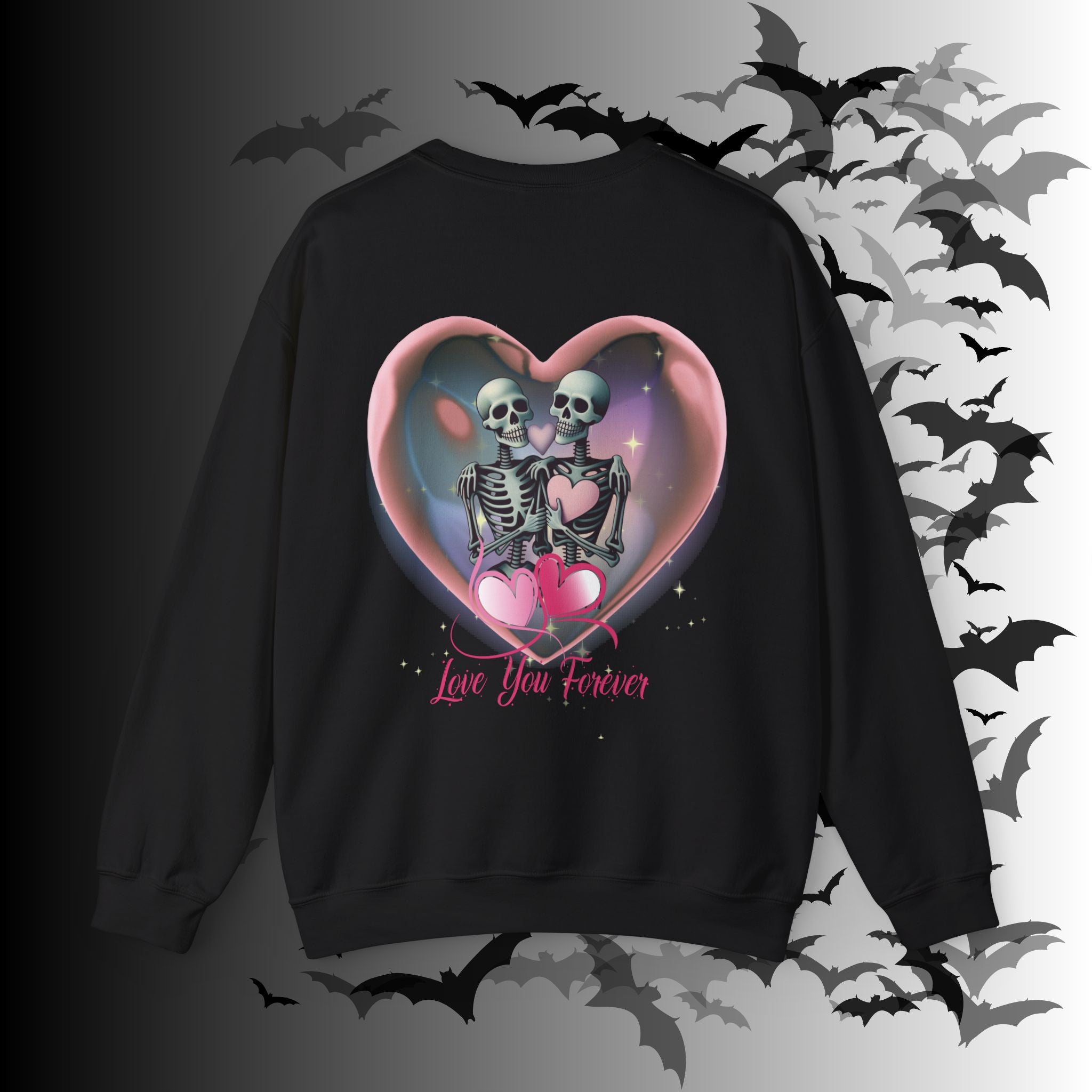 Love You Forever Skeleton Crewneck Sweatshirt — Gothic Valentine's Couples