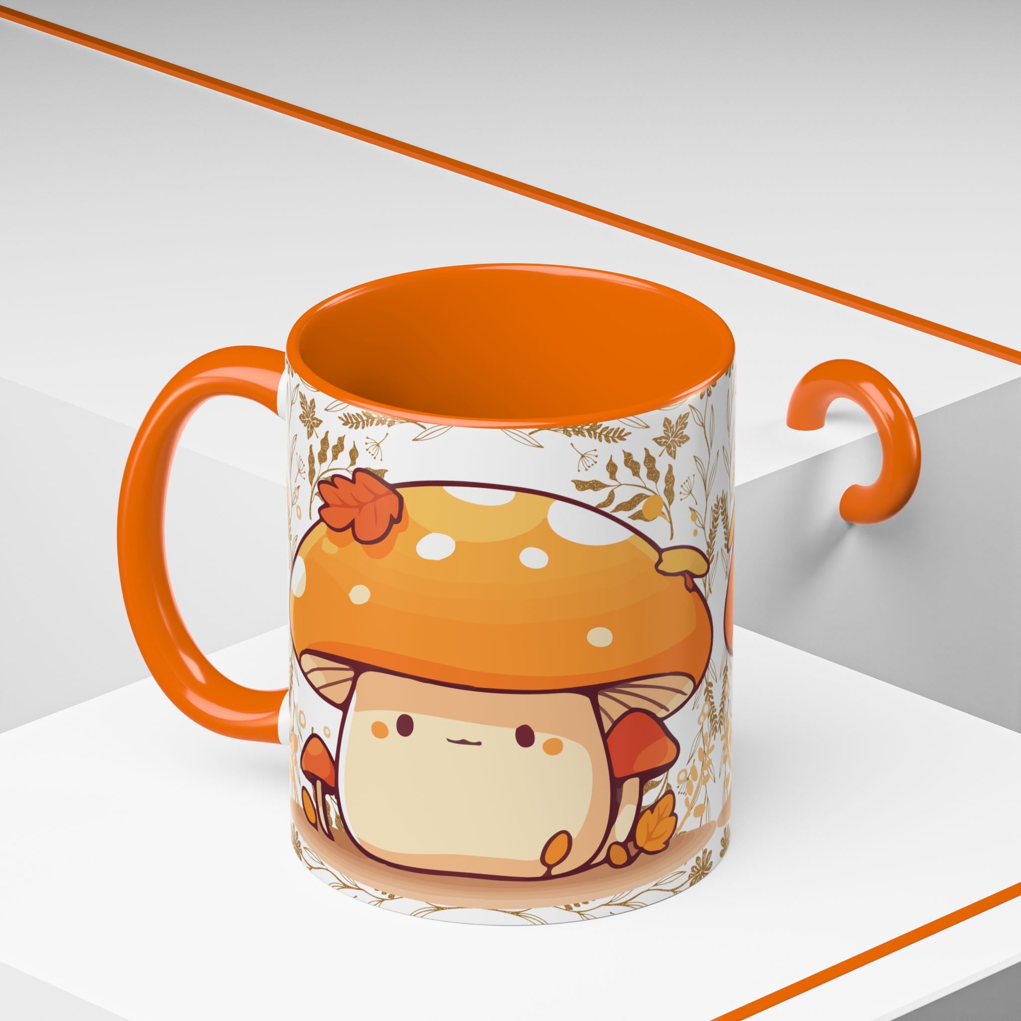 Autumn Mushroom Cute Coffee Mug — Fall Kawaii Accent Mug (11/15oz)