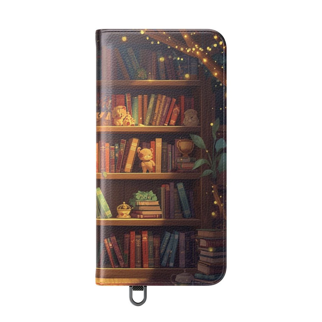 Whimsigoth Bookcase Wallet Flip Case - Romantasy Reader Phone Wallet - Book Pattern Flip Case - Bookish Phone Case
