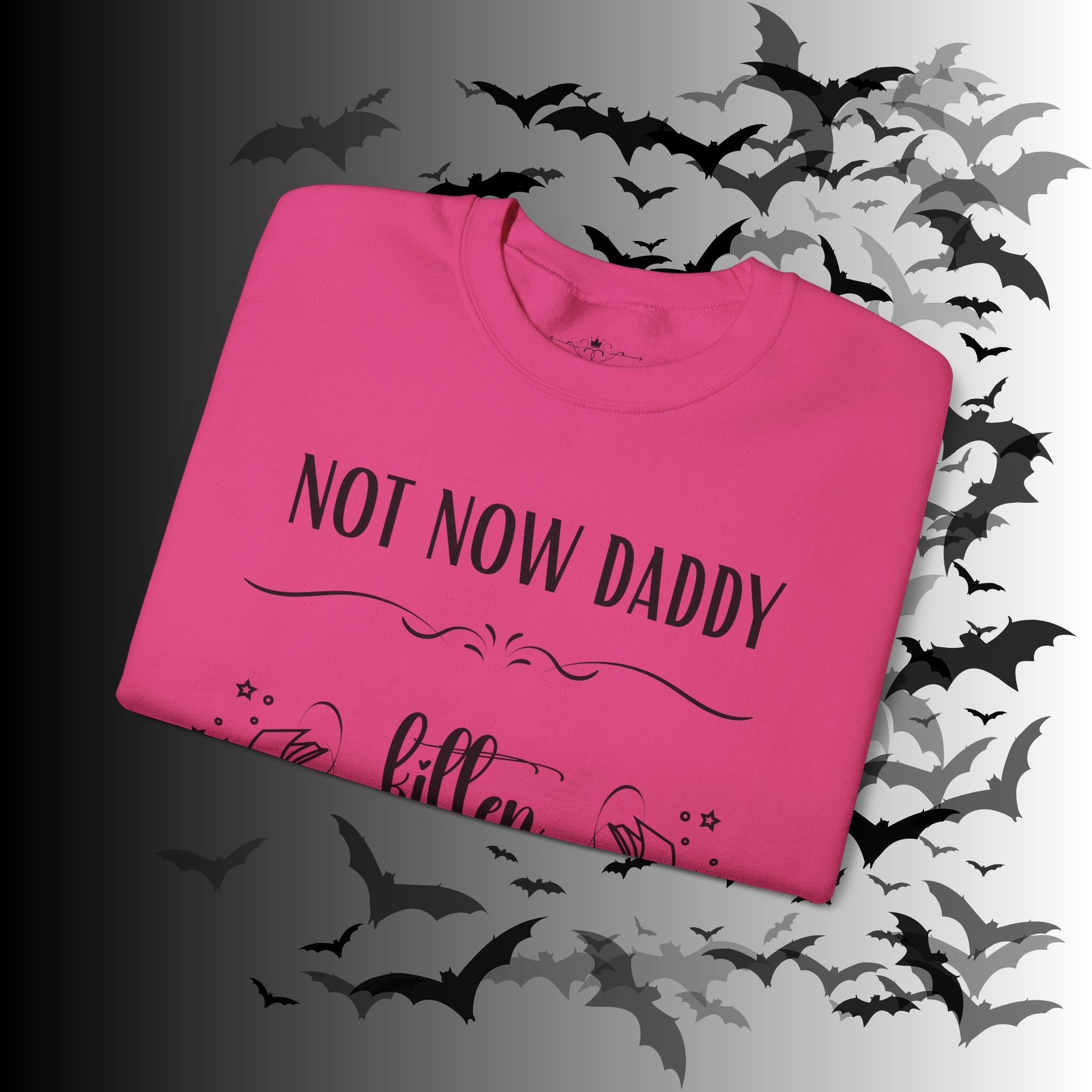 Not Now Daddy Kitten Is Reading Crewneck Sweatshirt — Funny Book Lover