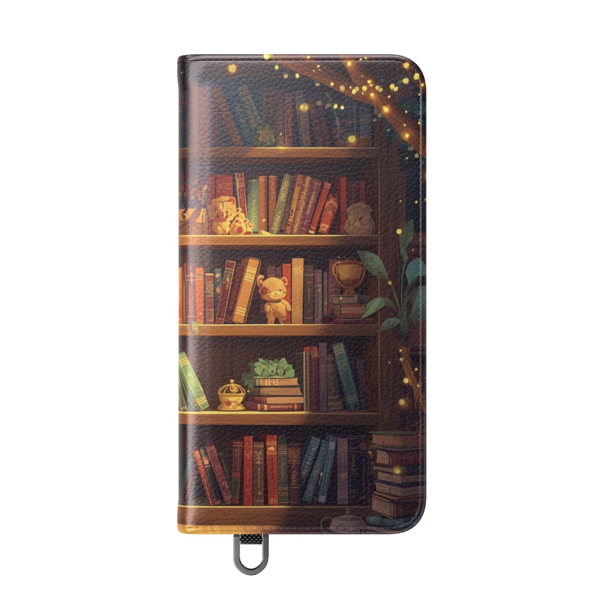 Whimsigoth Bookcase Wallet Flip Case - Romantasy Reader Phone Wallet - Book Pattern Flip Case - Bookish Phone Case