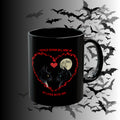 Black Cat Moon Heart Mug — 'I Would Spend All Time Of My Lives With You' Gothic Valentine Coffee Mug