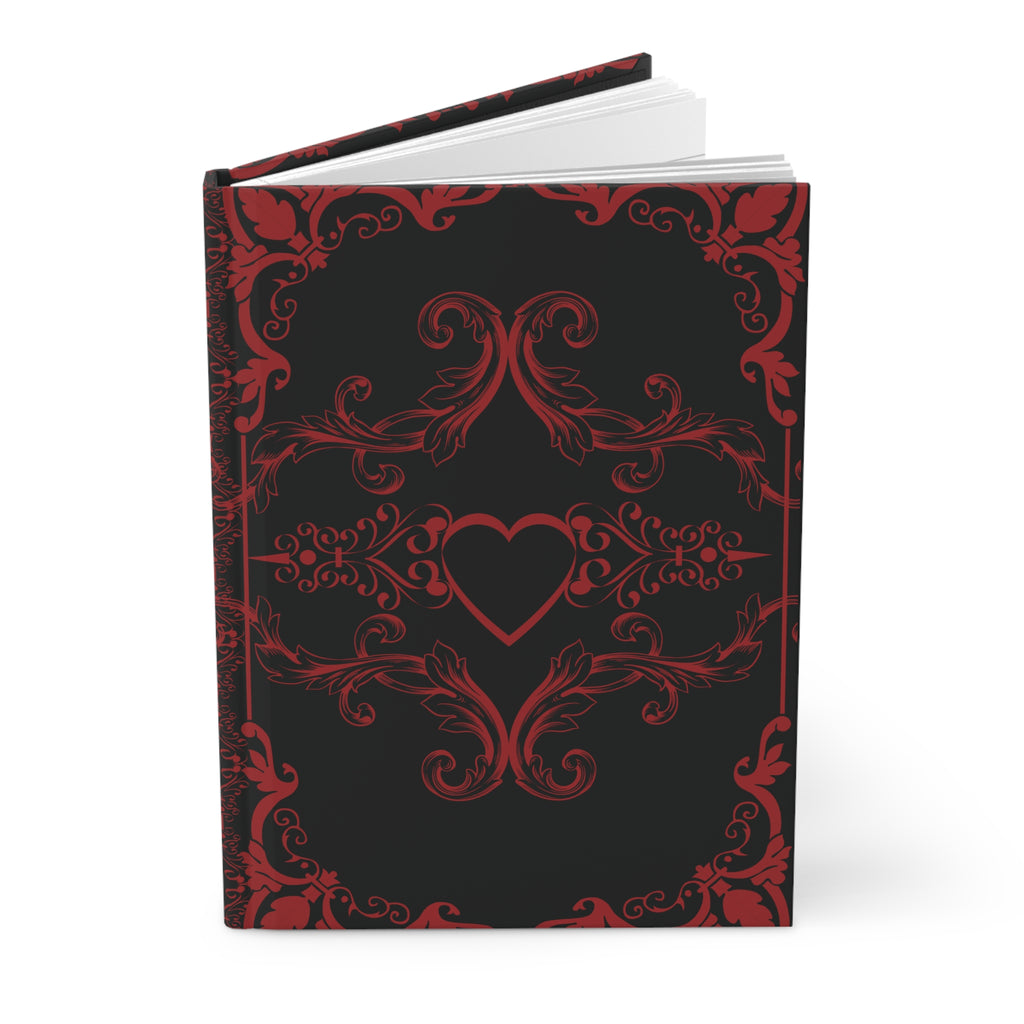 Gothic Dark Romance Journal — Red & Black Victorian Heart Hardcover