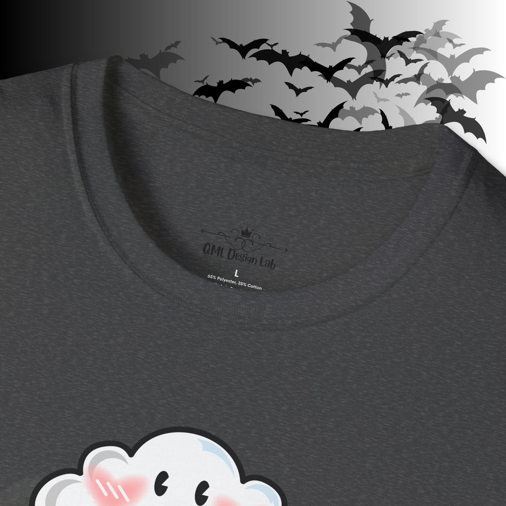 Rainbow Vomit Cloud Bat T-Shirt — Kawaii Goth Pride Unisex Tee