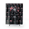 Gothic Floral Skull Shower Curtain — Dark Botanical Bathroom Decor