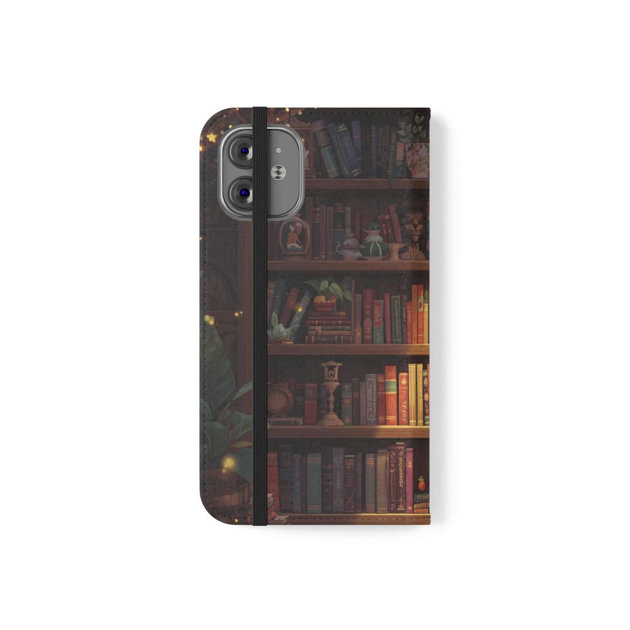 Whimsigoth Bookcase Wallet Flip Case - Romantasy Reader Phone Wallet - Book Pattern Flip Case - Bookish Phone Case