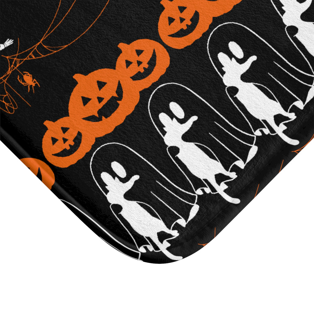 Halloween Pattern Bath Mat — Spooky Season Bathroom Decor
