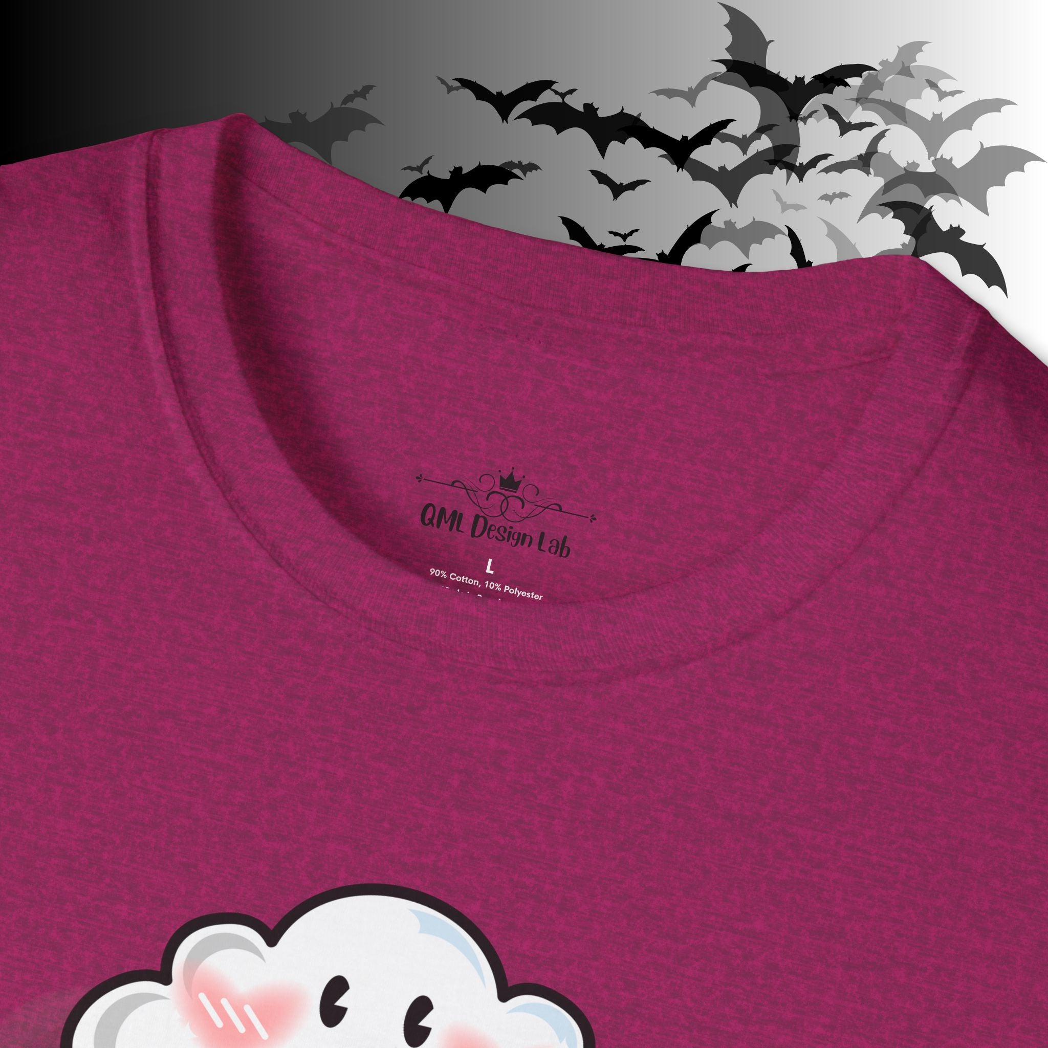 Rainbow Vomit Cloud Bat T-Shirt — Kawaii Goth Pride Unisex Tee