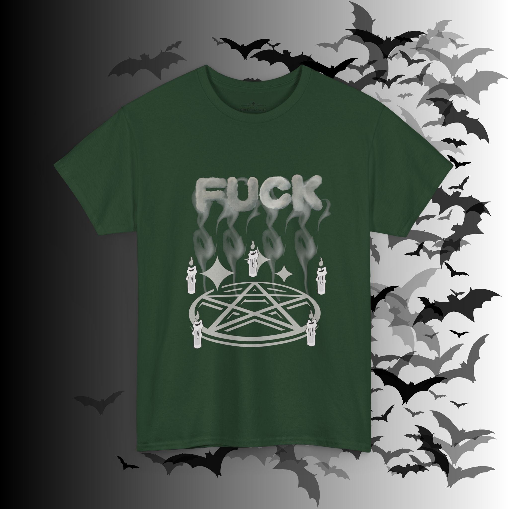 "FUCK" Pentagram Candle Ritual T-Shirt — Goth Humor Occult Tee