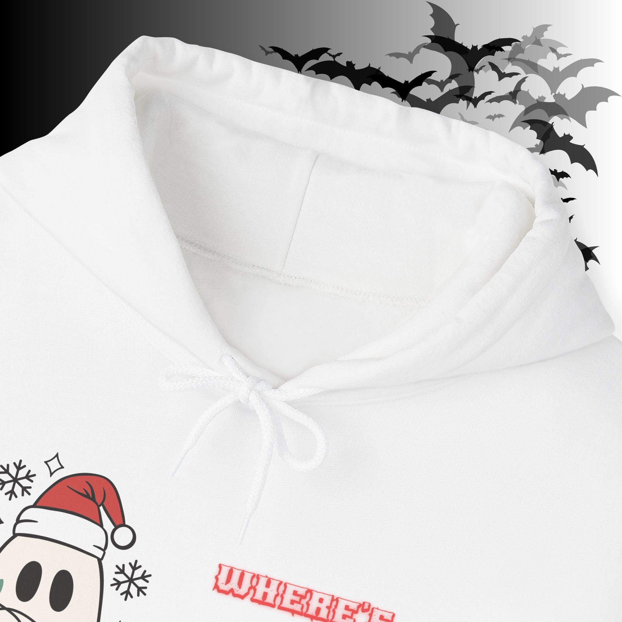 Where's Your Decorations Ghost Hoodie — Funny Gothic Christmas Pullover