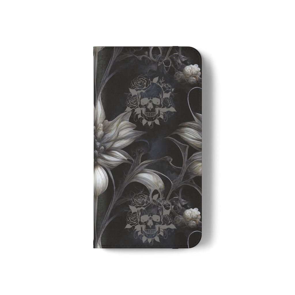 Goth Botanical Flip Wallet Case for iPhone and Samsung Galaxy Phones
