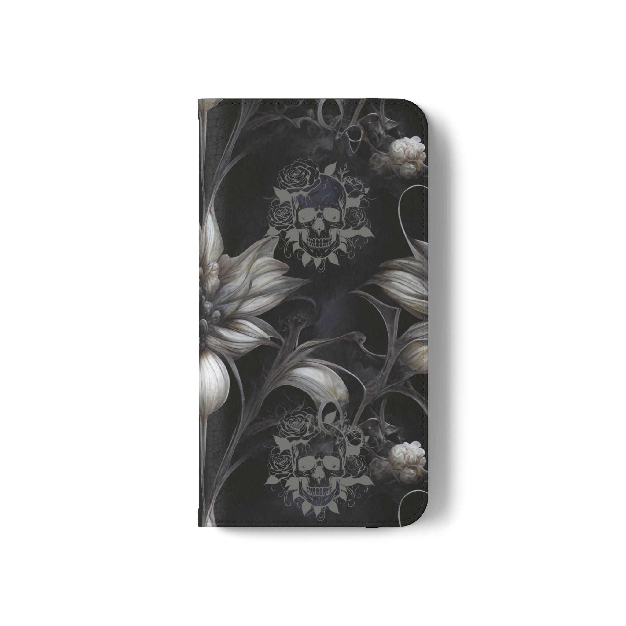 Goth Botanical Flip Wallet Case for iPhone and Samsung Galaxy Phones