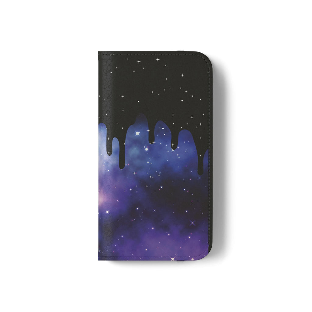 Pastel Goth Drippy Galaxy Flip Wallet Phone Case - Wallet Case for Samsung and iPhone - Gothic Style Wallet Phone Cases