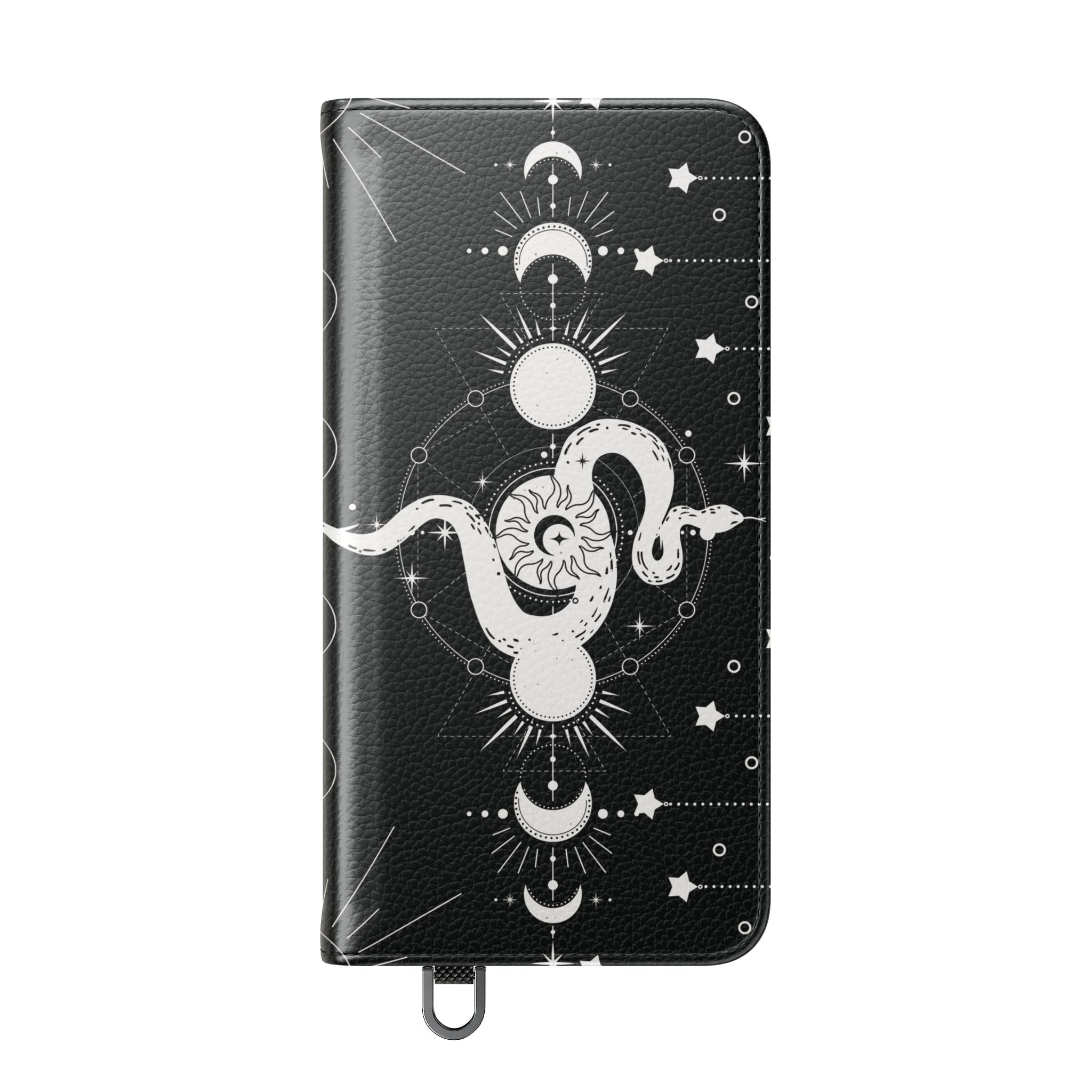 Gothic Style Celestial Snake Moon Phases Wallet Flip PhoneCase - Celestial Style Phone Case for iPhone and Samsung - Moon Phases Wallet Case
