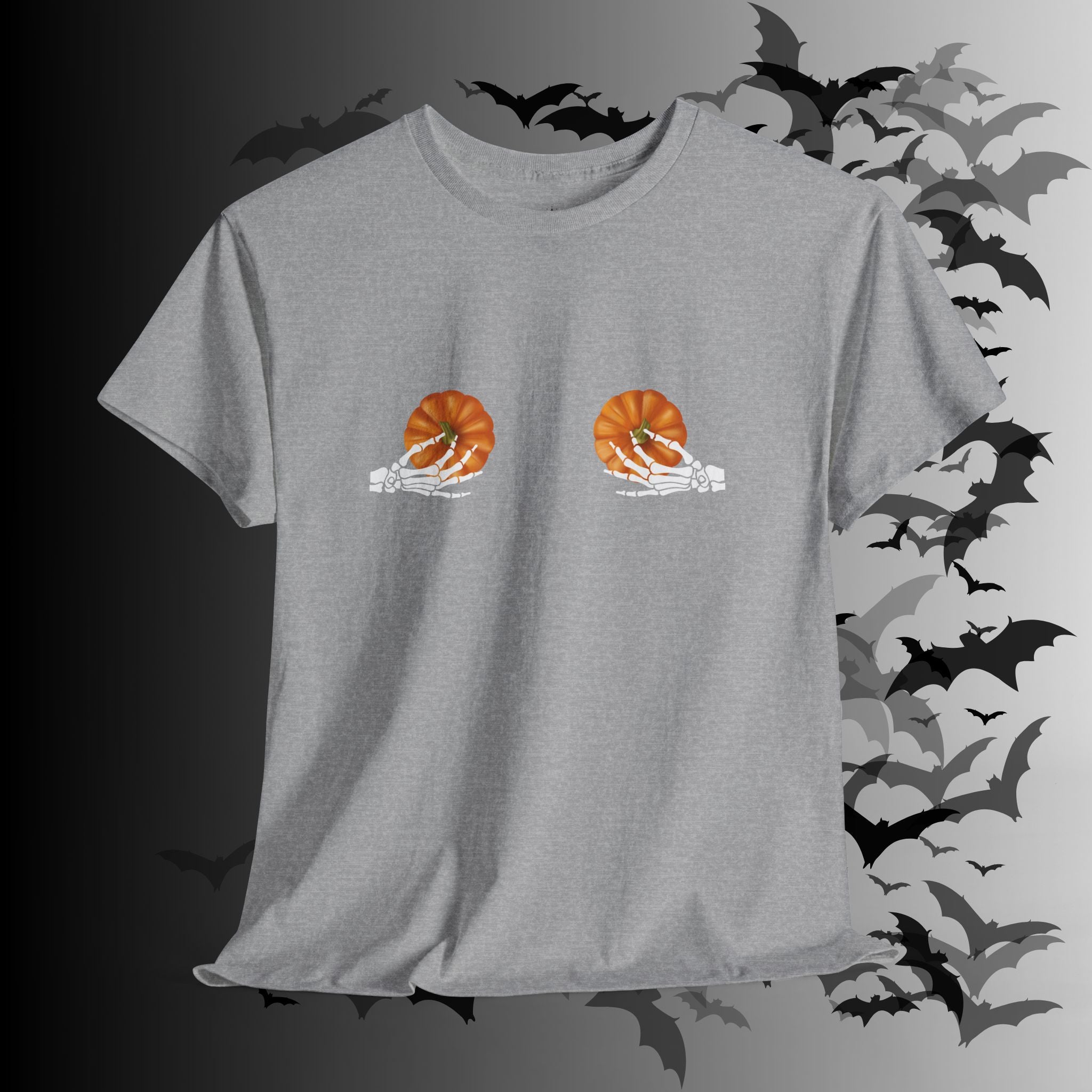 Skeleton Hands Pumpkin Halloween T-Shirt — Funny Spooky Season Tee
