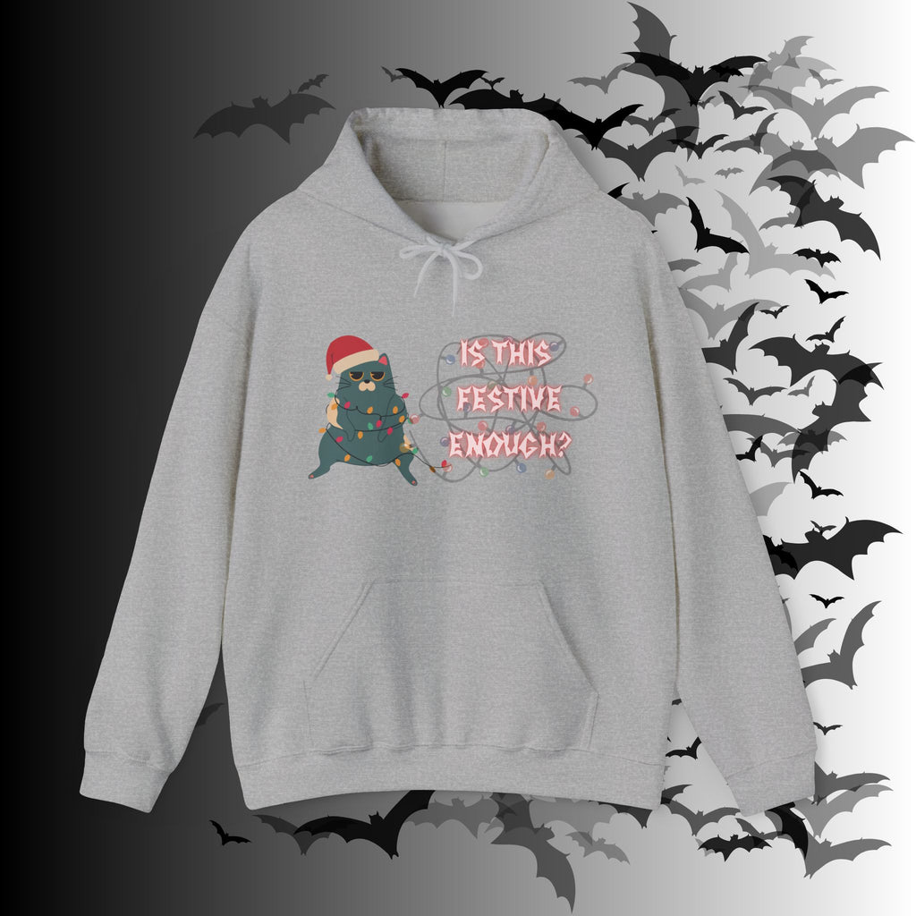 Is This Festive Enough Cat Hoodie — Grumpy Christmas Cat Pullover