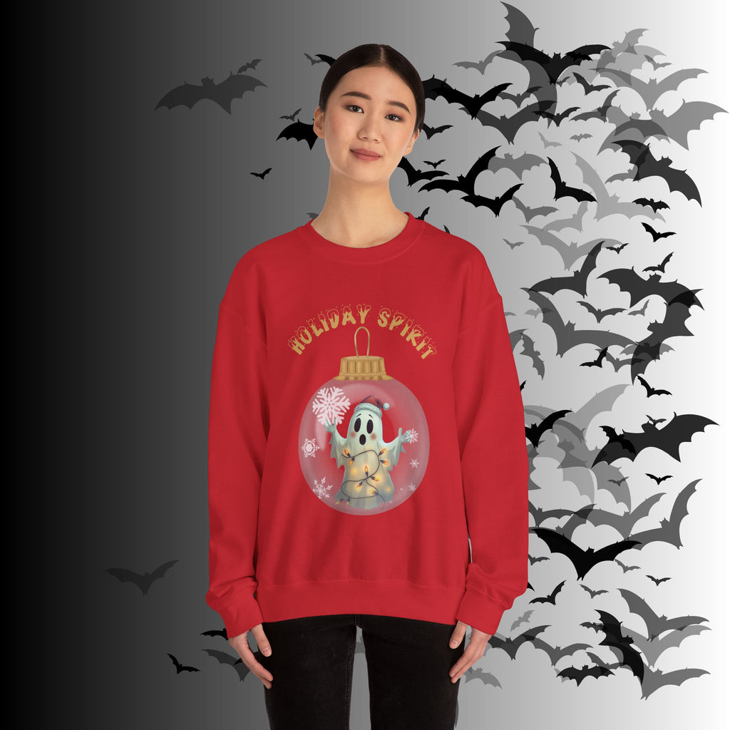 Holiday Spirit Crewneck Sweatshirt — Ghost Christmas Ornament Gothmas