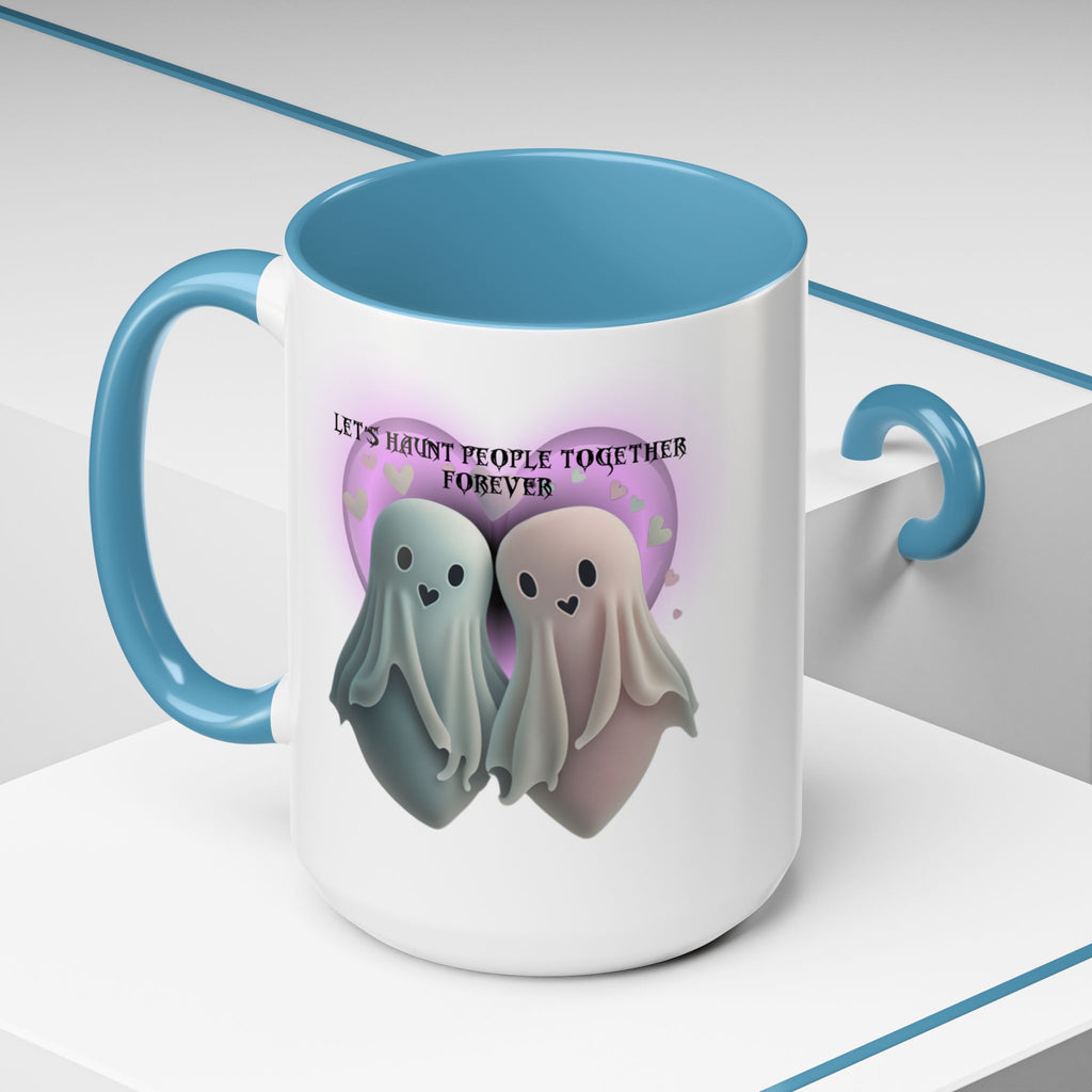 Let's Haunt People Together Forever Coffee Mug — Valloween Ghost Couple Accent Mug