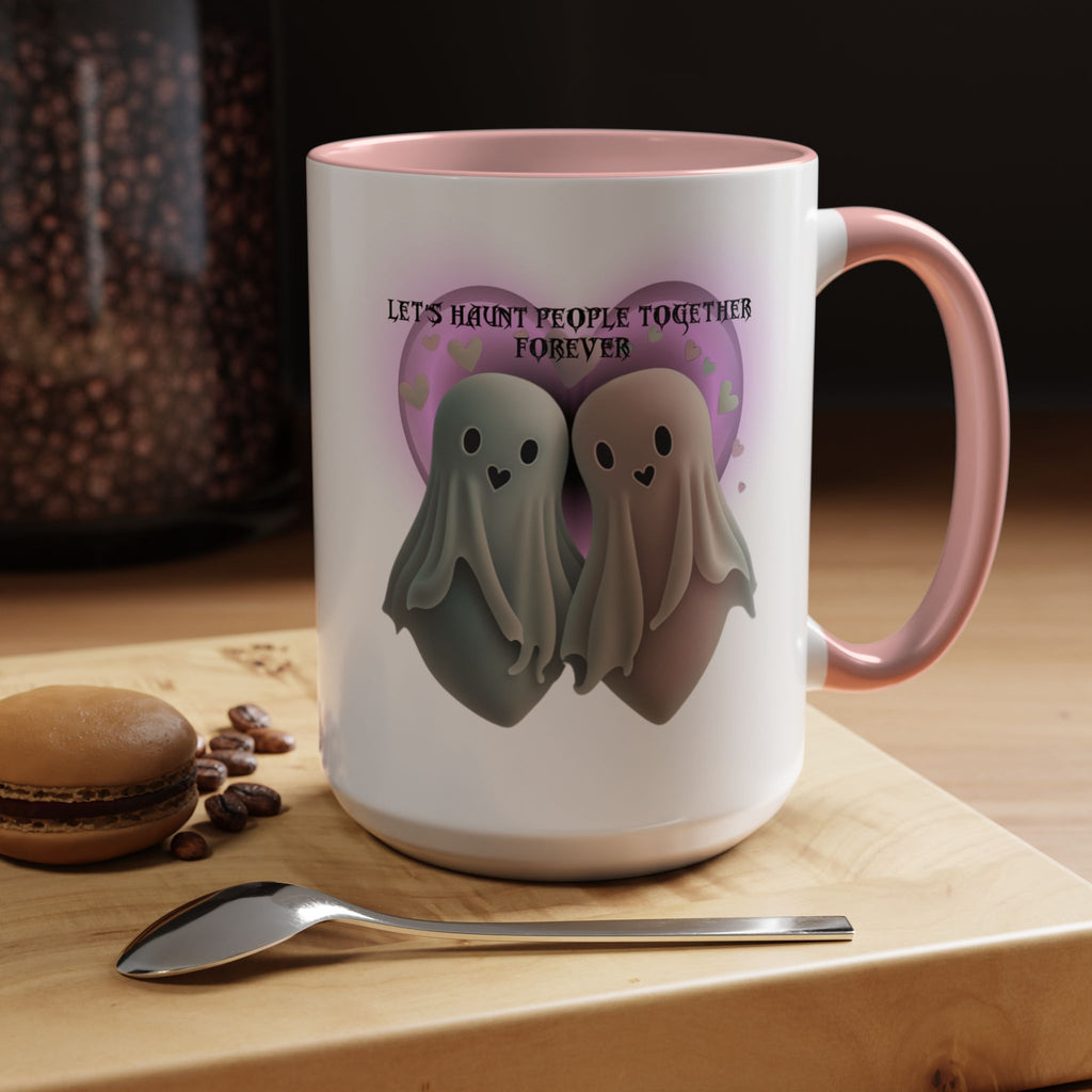 Let's Haunt People Together Forever Coffee Mug — Valloween Ghost Couple Accent Mug