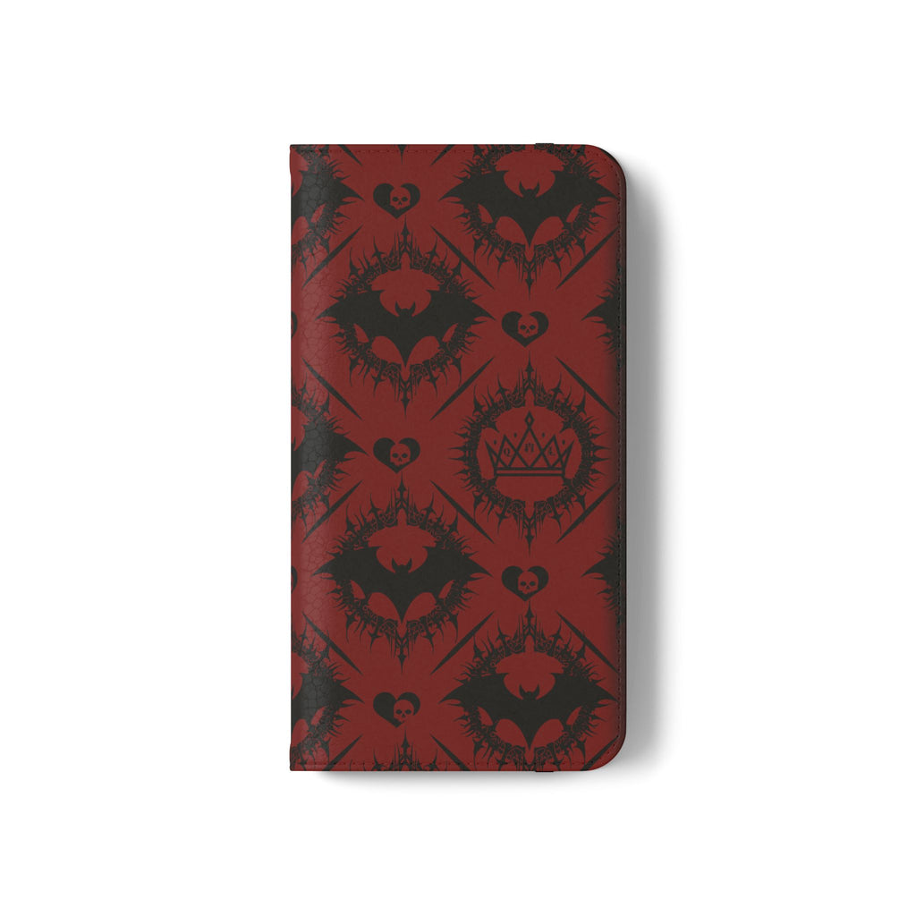 Copy of Gothic Bat Wallet Flip Case - Elegant Goth Phone Wallet - Bat Pattern Flip Case - Gothic Phone Case - Stylish Wallet Phone Case