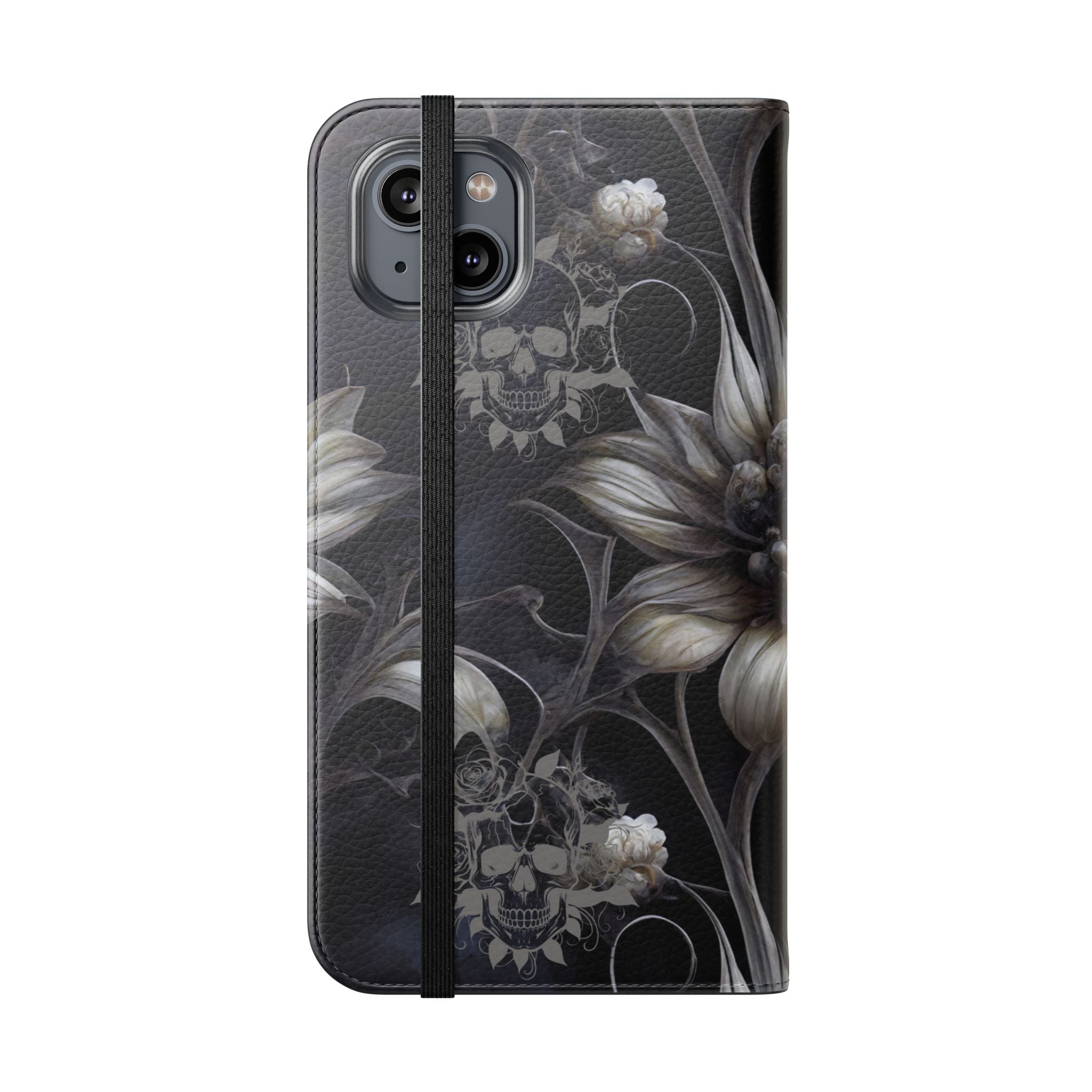 Goth Botanical Flip Wallet Case for iPhone and Samsung Galaxy Phones